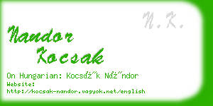 nandor kocsak business card